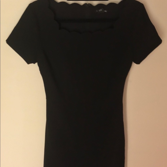 Club Monaco Avaline scalloped black mini dress - Picture 9 of 16